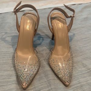 Anne Michelle bling clear heels